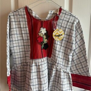 Hayden Red and White Checkered Top